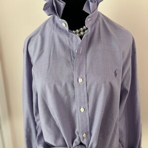Ralph Lauren Lavender Micro-Striped Button-Down Shirt - Men